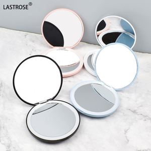Fabricante de Espejos Mini Lindos OEM/ODM, Espejo de Maquillaje de Bolsillo Blanco, Rosa y Negro con Luz LED, Espejo de Mano - Product Image 3