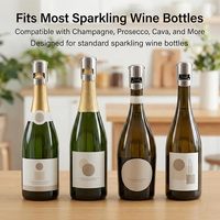 Herbruikbare champagnekurk van roestvrij staal, flesafsluiter, wijnkurk, champagnekurkstopper, saver plug voor Prosecco en mousserende wijnen