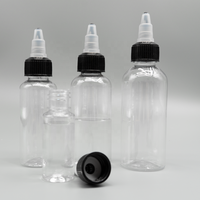 Botol Plastik PET Transparan Laris Manis, Custom 5ml-500ml, Dispenser dengan Tutup Putar dan Nozzle Penetes untuk Penyimpanan Gel