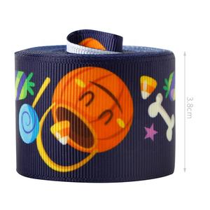 شريط مخصص هالووين بالجملة نمط هالووين نقل الحرارة طباعة الشريط Grosgrain لصنع أكسالات الشعر القوس - Product Image 3