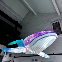 Baleine bleue gonflable géante personnalisée pour l'extérieur Ballon animal marin Baleine de mer Modèles de ballons Décorations de scène pour fêtes et événements