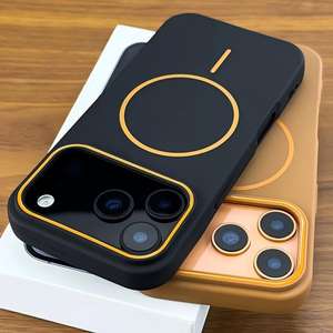 Funda Magnética para iPhone 17 Pro Max, con Anillo Fino de Bloques de Color, Funda Mate Antigolpes de Cobertura Total para iPhone 16/15 - Product Image 1