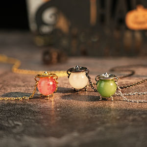 Collar con Colgante de Caldero de Bruja de Halloween, Horno de Alquimia - Product Image 4