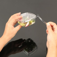 Boîte en plastique PET jetable, design détachable, fonction antivol, stockage alimentaire, légumes, salades, bonbons, gâteaux, emballage personnalisé