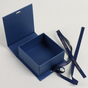 Custom logo <b>square</b> Cardboard Gift Box with Ribbon Bow - Product Image 2