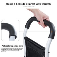 Barre d'appui assistive pour personnes âgées, sans perçage, réglable en hauteur, mobile, pour chevet de lit, pour une utilisation en chambre, jusqu'à 120 cm