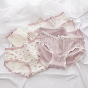 Nouvelle conception, culotte pour filles à pois, tricotée, à porter tous les jours, culotte en coton pour femmes, <span class=keywords><strong>taille</strong></span> mi-<span class=keywords><strong>haute</strong></span> - Product Image 1