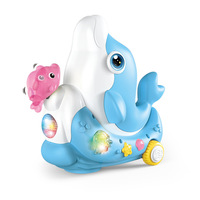Jouet Électrique Flottant en Plastique en Forme de Dauphin avec Lumières et Musique, Design Cartoon, Omnidirectionnel