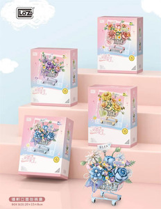 Ensemble de blocs de construction Loz Micro Flower, chariot à <span class=keywords><strong>fleurs</strong></span> en diamant, briques miniatures, décoration créative DIY, cadeau anti-stress, ornement pour la maison - Product Image 5