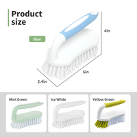 Brosse de nettoyage de sol de salle de bains de douche en plastique de vente chaude avec gommage et poignée durables