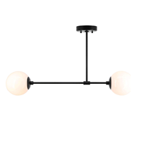 Plafonnier semi-encastré moderne ETL avec boule de verre, lampe de plafond intérieure pour salon