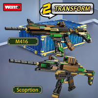 WOMA TOY 8 en 1 M416 Fusil d'assaut M4 Jouet Gun Micro Baustein Building Block Brick Set (C0838)