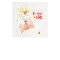 Livre d'or à couverture rigide vierge pour baby shower, signe de baby shower dans le livre d'or avec date de naissance cadeaux souvenir pour les nouveaux parents