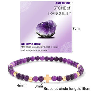 Bracelet en pierres énergétiques, fait main, perles <span class=keywords><strong>de</strong></span> <span class=keywords><strong>cristal</strong></span>, élastique, bijoux spirituels, cadeau attentionnel pour femmes et hommes - Product Image 5