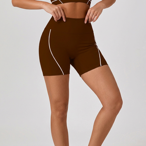 Shorts de sport taille haute pour femmes, avec coutures contrastées, effet push-up, ultra doux, pour cyclisme, course à pied, yoga, athlétisme, OEM ODM - Product Image 4