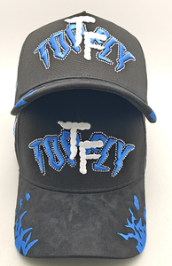 Casquette de baseball personnalisée à 5 panneaux avec belle broderie et détail de diamant 100% Suede Puff Printing Argyle Pattern - Product Image 3