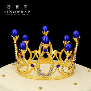 Sinowrap New Arrival kim loại vương miện bó hoa Phụ Kiện Vàng vương miện bánh Topper Mini vương miện cho hoa sắp xếp - Product Image 3