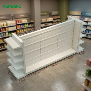 Cost-Effective <b>Modern</b> Durable Hook Display <b>Shelves</b> Double-Sided Gondola Supermarket Shelving - Product Image 1