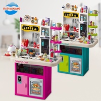 Armoires de cuisine à pulvérisation lumineuse de musique simulée Maison Chef à domicile Nouveau design Cuisine Cuisine Jouets Filles Enfants Jouets 105PCS