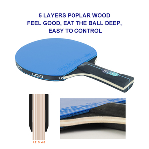 LOKI Raquettes de Tennis de Table Professionnelles, Ensemble Haute Qualité avec Bois de Peuplier Noir Élastique et Revêtements ITTF - Product Image 4