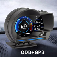 Upsztec Affichage tête haute intelligent OBD LCD haute définition Indicateur de pente du tableau de bord Détecteur de code d'erreur de voiture