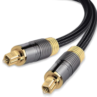 Câble audio numérique optique Toslink vers Toslink en fibre optique, avec connecteurs métalliques plaqués or, vente chaude