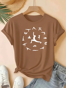 Camiseta de <span class=keywords><strong>Mujer</strong></span> de Verano, Tejida, Elegante, Transpirable, Anti-Pilling, Ecológica, con Estampado Humano en Azul Claro, Económica - Product Image 5