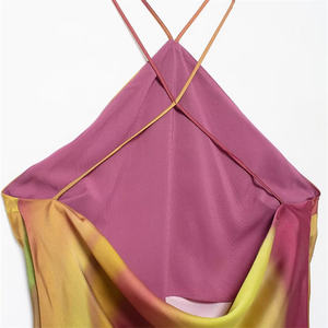 SHENZHU 2024 all'inizio dell'autunno abito da donna nuovo con stampa Tie-Dye scollo all'americana allacciato senza schienale abito lungo dolce modello n. 8505157 8690161 - Product Image 6