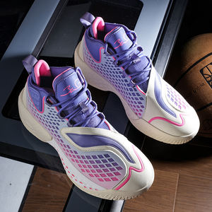 Chaussures de basketball montantes lumineuses pour hommes, respirantes, qui brillent dans le noir, dégradé violet-<span class=keywords><strong>rose</strong></span>, avec amorti pour le terrain - Product Image 4