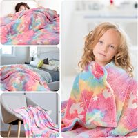 100% polyester pazen özel yıldız aydınlık battaniye mavi evren unicorn dinozor parlayan atmak çocuklar karanlık battaniye kızdırma