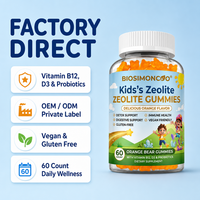 Gummies de Zéolite pour Enfants B12 D3 Probiotiques, Soutien Immunitaire et Digestif, 60 Comprimés, Marque Privée OEM