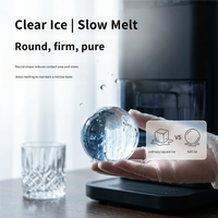 Machine à glaçons sphériques LeTu Home avec boîtier en plastique pour usage domestique et hôtelier, compatible avec l'eau en bouteille