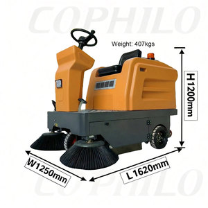 Machine de balayage de voirie industrielle électrique autopropulsée pour l'extérieur avec brosses et filtre - Product Image 5