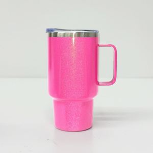 Custom LogoHolographic Shimmer 3oz Handled Keep Cold Hot Stainless Steel Mini Shot Glass Tumbler with Lid and Metal Straws - Product Image 2