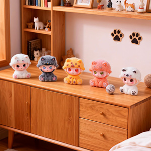 Nueva Figura Decorativa de Resina de Gatito <span class=keywords><strong>Momo</strong></span> en Postura Sentada, Linda y Moderna, para el Día de San Valentín, Muñeca de Juguete para Escritorio - Product Image 2