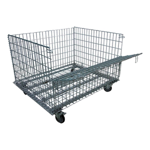 <span class=keywords><strong>Cage</strong></span> de rangement pliable en acier, conteneur à roulettes, entrepôts locaux - Product Image 1
