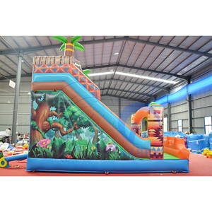 Castillo Inflable Comercial de PVC Naranja, Tobogán Inflable Jungle Primeval con Pared de Escalada para Niños - Product Image 6