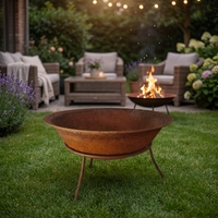 Brasero en fonte couleur rouille, foyer extérieur multifonctionnel pour bois de chauffage sec, barbecue