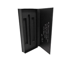Boîte cadeau de rouge à lèvres magnétique noir mat, boîte d'emballage de Gloss à lèvres personnalisée en carton