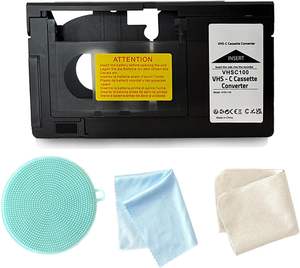 Adaptateur mécanique VHS-C vers cassette VHS pour caméscopes JVC RC+ <span class=keywords><strong>SVHS</strong></span>, usage domestique en plastique, 3 pièces, objectif et chiffon non compatibles - Product Image 1