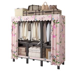 Armoire de Rangement Pliable pour Salon avec Étagères Amovibles en Acier et Housse en Tissu Imprimé Écologique - Vente Directe d'Usine - Product Image 4