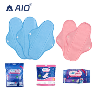 Serviettes en tissu <span class=keywords><strong>lavables</strong></span> et réutilisables AIO, serviettes menstruelles en tissu, serviettes hygiéniques pour femmes, adolescentes et dames - Product Image 1