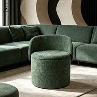 Pouf de rangement en chenille - Pouf rond pliable avec dossier - Tabouret de coiffeuse convertible en forme de cylindre pour salon