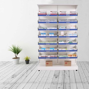 Xinlongfei Medicine <b>Display</b> <b>Rack</b> 1.2mm Metal Single-Sided Track-Mounted For Pharmacies And Clinics - Product Image 4