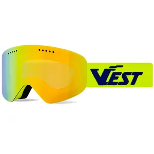 Gafas deportivas de snowboard para hombre y mujer, gafas OEM con logotipo personalizado al por mayor, fabricante de gafas de esquí para nieve antiniebla sin marco OTG