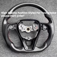 Volante de Cuero con Base Plana de Fibra de Carbono para Toyota Camry, Avalon, Corolla, Prius, Yaris, CHR, RAV4, Highlander, Accesorios para Auto