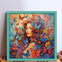 Peinture décorative en diamant carré 100% résine personnalisée en usine, kit de peinture en diamant en gros, art mural