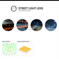 HONJU Lentille de lumière optique de rue LED à 15 degrés Structure plan-convexe Motif carré en lentille PC durable
