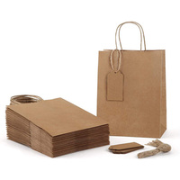 Sac en papier kraft brun personnalisé avec votre propre logo, avec corde en papier