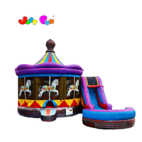 Château plein d'entrain sautant gonflable combiné de carrousel de la meilleure qualité 5 en 1 avec la glissière à vendre